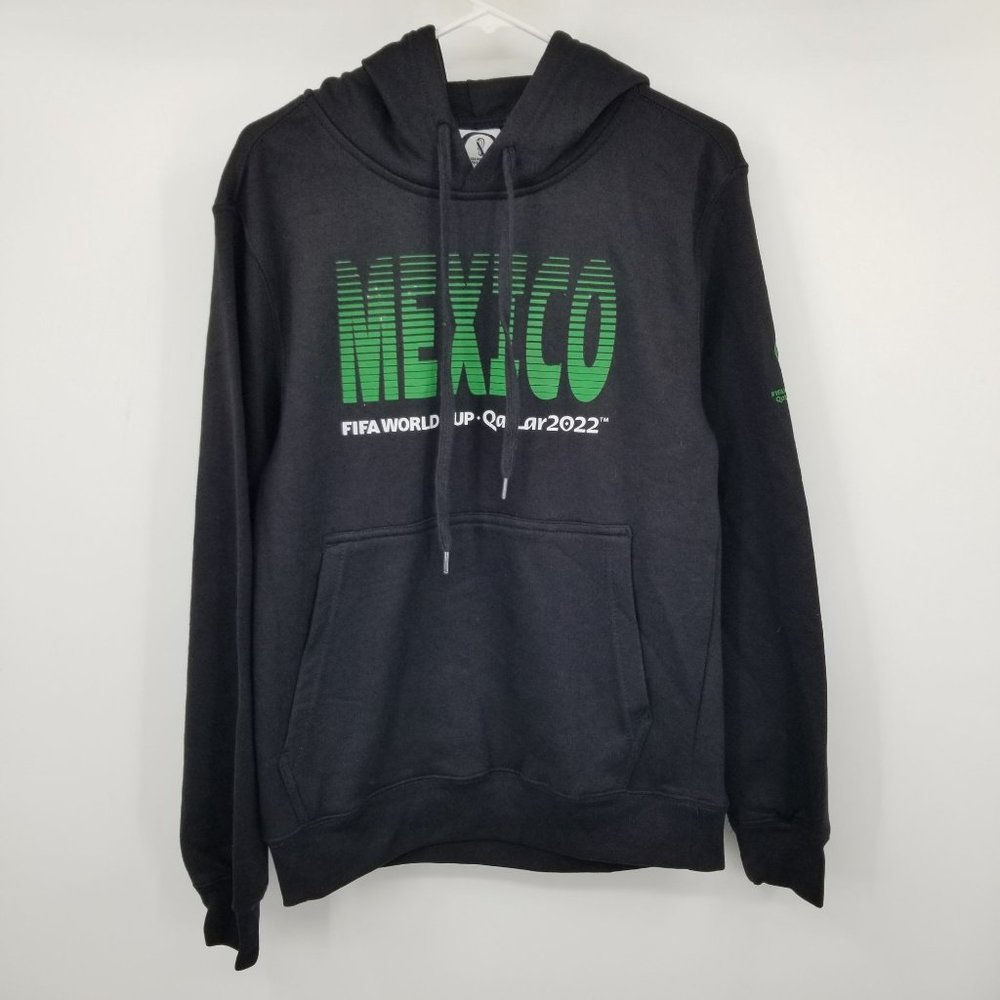 NWT Fifa World Cup 2022 Mexico Black Hooded Sweatshirt Size Small
